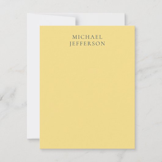 Jasmine & Slate Grey Minimalist Plain Modern Name 出欠カード (正面)