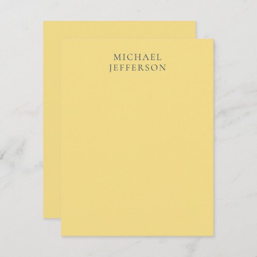 Jasmine & Slate Grey Minimalist Plain Modern Name 出欠カード (正面/裏面)