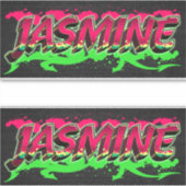 Jasmine Vorname Name Graffiti Aufkleber Sticker シール (正面)