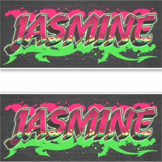 Jasmine Vorname Name Graffiti Aufkleber Sticker シール (正面)