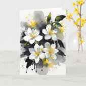 Jasmine - Watercolor flowers カード (黄色い花)