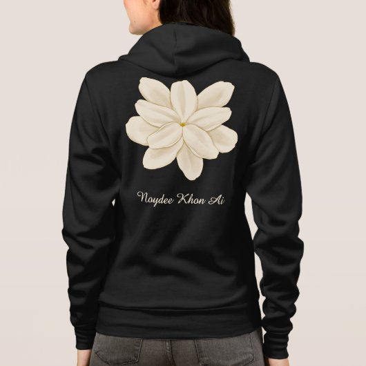 Jasmine White Flower Name Front and Back パーカ (裏面)
