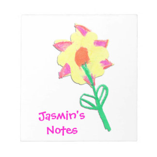 Jasmin's Flower Notepad - Art by Kidsテンプレート ノートパッド
