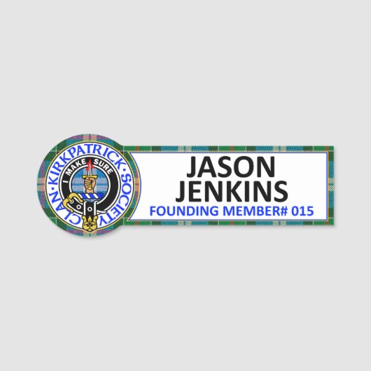 Jason Jenkins 様用 CKS ネームバッチ 名札 (正面)