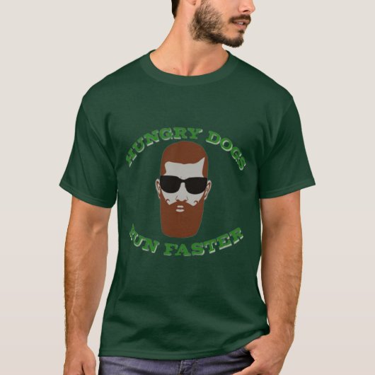 Jason Kelce Hunged Dogs 走 Faster Ovalステッカー Tシャツ (正面)