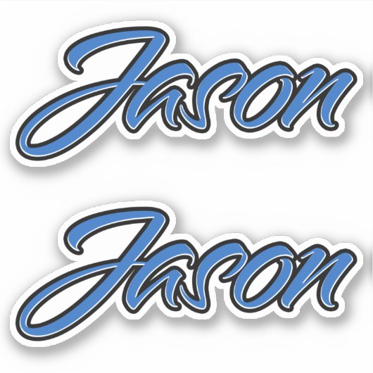 Jason Name blue Aufkleber Sticker Stickerset シール (正面)