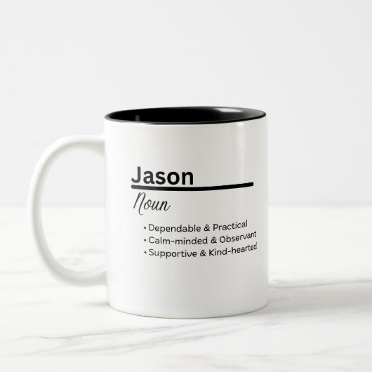 Jason Name Definition Mug | Personalized Boy Name  ツートーンマグカップ (左)