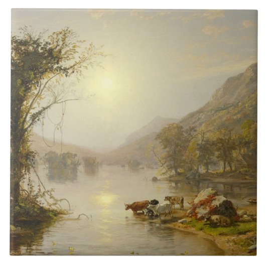 Jasper Francis Cropsey – グリーンウッド湖の秋 タイル (正面)