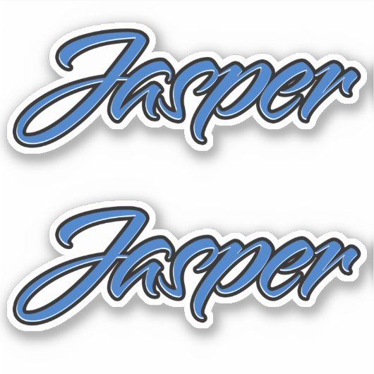 Jasper Name blue Aufkleber Sticker Stickerset シール (正面)