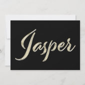 Jasper Name white gold Handwriting Karte カード (正面)