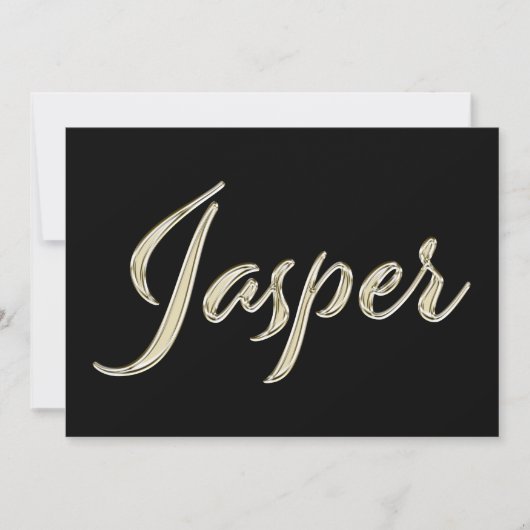 Jasper Name white gold Handwriting Karte カード (正面)