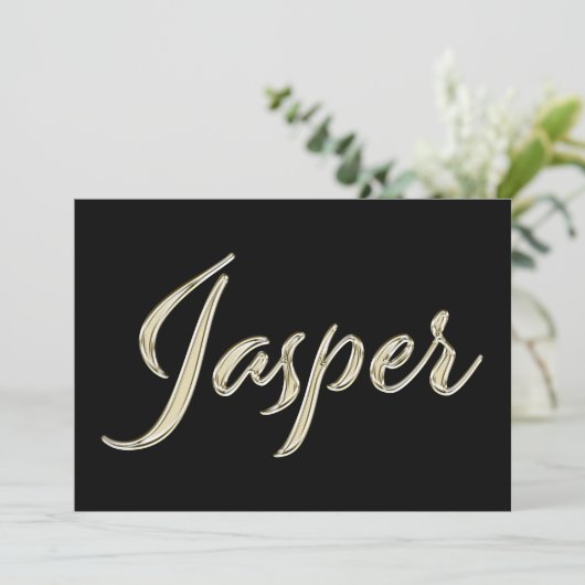 Jasper Name white gold Handwriting Karte カード (スタンド正面)