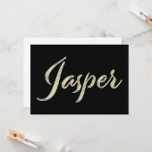 Jasper Name white gold Handwriting Karte カード (正面/裏面インサイチュ)