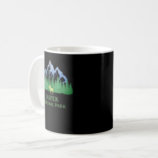 Jasper National Park Alberta Canada Mountain Moose コーヒーマグカップ (正面左)