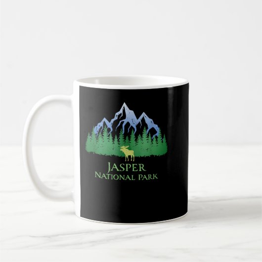 Jasper National Park Alberta Canada Mountain Moose コーヒーマグカップ (左)