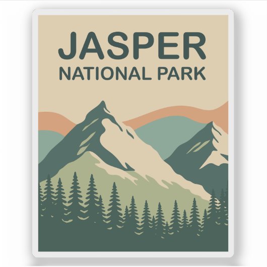 Jasper National Park Canada Scenic Nature Art シール (正面)