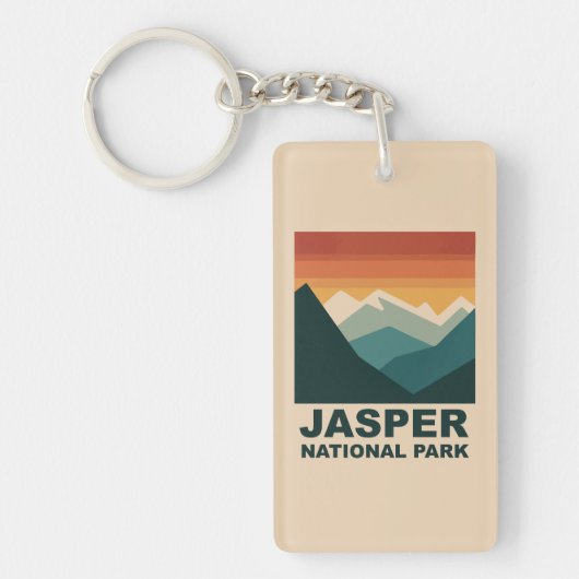 Jasper National Park Minimalist Outdoor Design キーホルダー (正面)