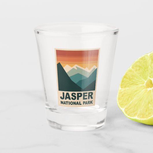 Jasper National Park Minimalist Outdoor Design ショットグラス (正面)