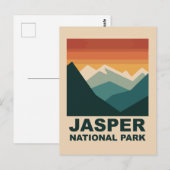 Jasper National Park Minimalist Outdoor Design ポストカード (正面/裏面)