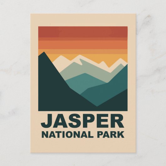 Jasper National Park Minimalist Outdoor Design ポストカード (正面)