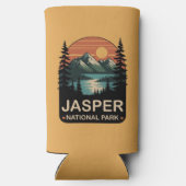Jasper National Park Vintage Mountain Design スリム缶クーラー (裏面)