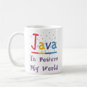 Javaが私の世界に力を与える コーヒーマグカップ (左)