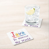 Javaが私の世界に力を与える スクエアペーパーコースター (インサイチュ)