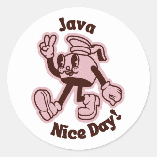 Javaで素敵な一日ステッカー ラウンドシール