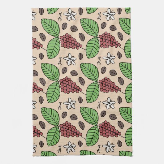 Java植物パターン キッチンタオル (縦)