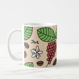 Java植物パターン コーヒーマグカップ