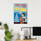 Java Art Indonesia Travel Poster Visit Java Print ポスター (ホームオフィス)