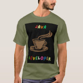 Java Developer Men T-Shirt Black Tシャツ (正面)