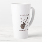 Java Jams-Brewing Rockin' Riffs-コーヒー-ギター- カフェラテマグ (右アングル)