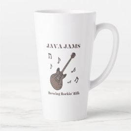 Java Jams-Brewing Rockin' Riffs-コーヒー-ギター- カフェラテマグ