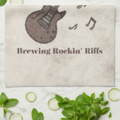 Java Jams-Brewing Rockin' Riffs-コーヒー-ギター- キッチンタオル (折り畳み)