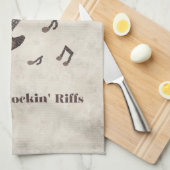 Java Jams-Brewing Rockin' Riffs-コーヒー-ギター- キッチンタオル (四つ折り)