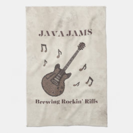 Java Jams-Brewing Rockin' Riffs-コーヒー-ギター- キッチンタオル