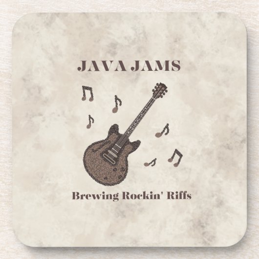 Java Jams-Brewing Rockin' Riffs-コーヒー-ギター- コースター (正面)