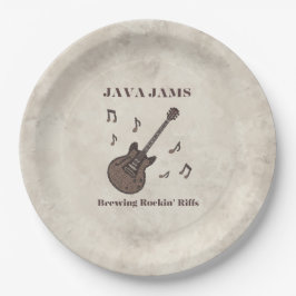 Java Jams-Brewing Rockin' Riffs-コーヒー-ギター- ペーパープレート