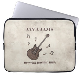 Java Jams-Brewing Rockin' Riffs-コーヒー-ギター- ラップトップスリーブ