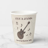 Java Jams-Brewing Rockin' Riffs-コーヒー-ギター- 紙コップ (正面)