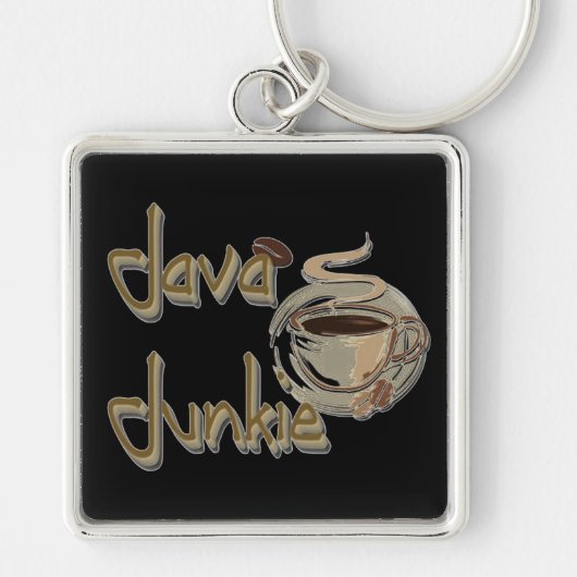 Java Junkie Coffee Loversキーチェーン キーホルダー (正面)
