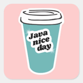 Java Nice Dayステッカー スクエアシール