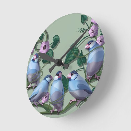 Java sparrows  ラウンド壁時計 (傾斜)