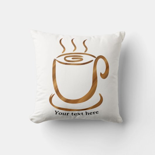 Java Steaming Cup | 木製の曲線的なコーヒー&紅茶 クッション (正面)