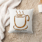 Java Steaming Cup | Wooden Curvy Coffee & Tea クッション (ブランケット)