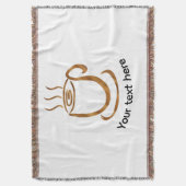 Java Steaming Cup | Wooden Curvy Coffee & Tea スローブランケット (正面縦)