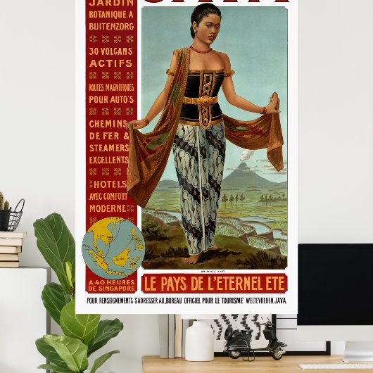 Java Vintage Travelポスターの復元 ポスター (ホームオフィス)