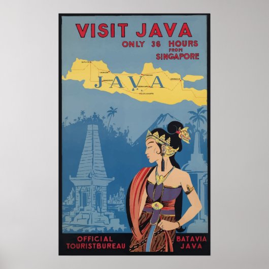 Java Vintage Travelポスター ポスター (正面)