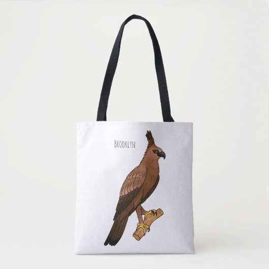 Javan hawk eagle bird cartoon illustration トートバッグ (正面)